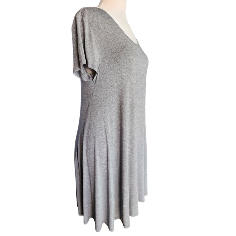 Style & Co Essential Swing Dress Mid Heather Grey Large NWT Scoop Neck Stretch - Picture 2 of 10